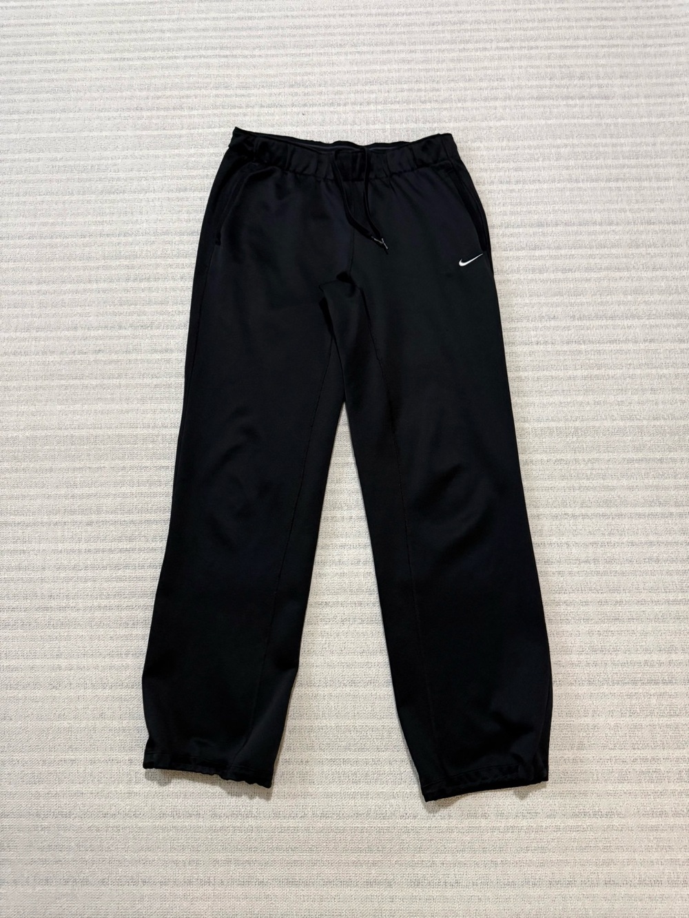 Nike Therma-Fit Black Track Pants with White Swoosh Adult Sz S